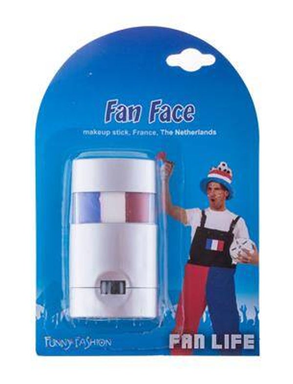 Make-upstick blauw wit rood