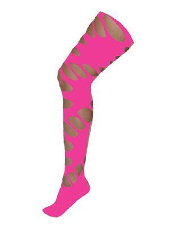met gaten fluo roze