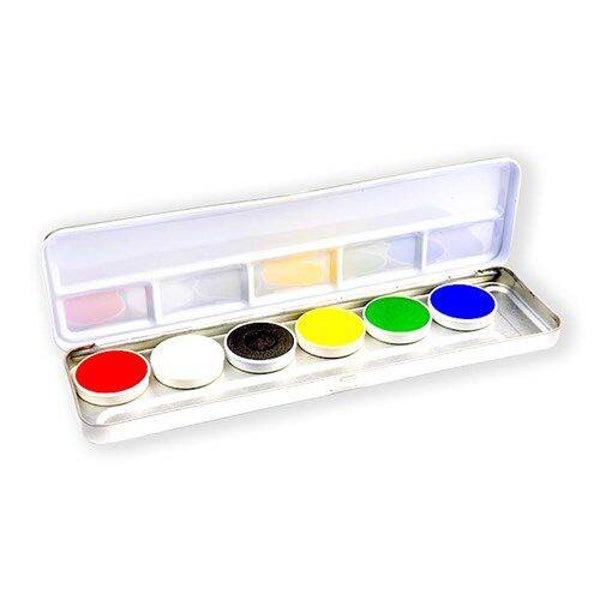 Aqua face- and bodypaint pastel palet (6 kleuren)