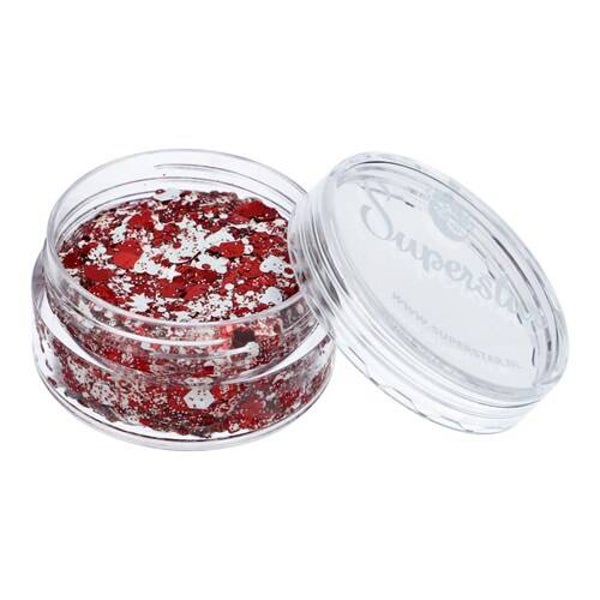 Chunky Glitter Cream Red & White ( 10ml )