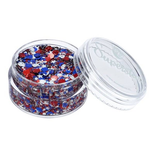 Chunky Glitter Cream Red, White & Blue (10ml )