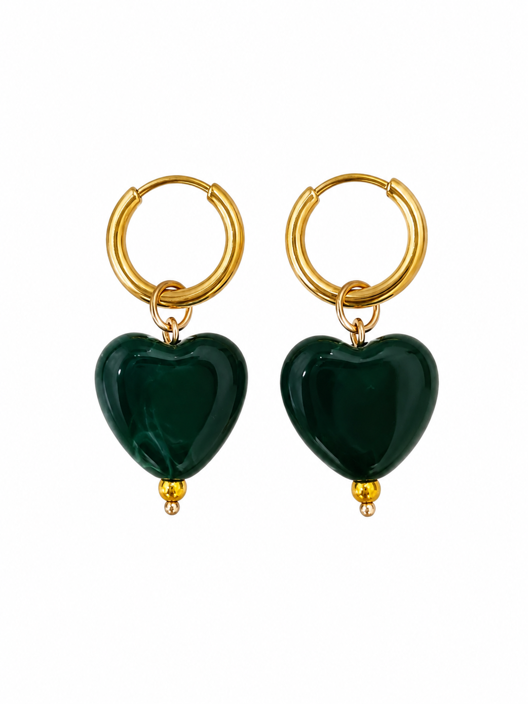 groen hart oorbellen