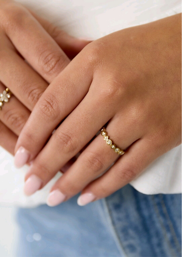 strass ring goud