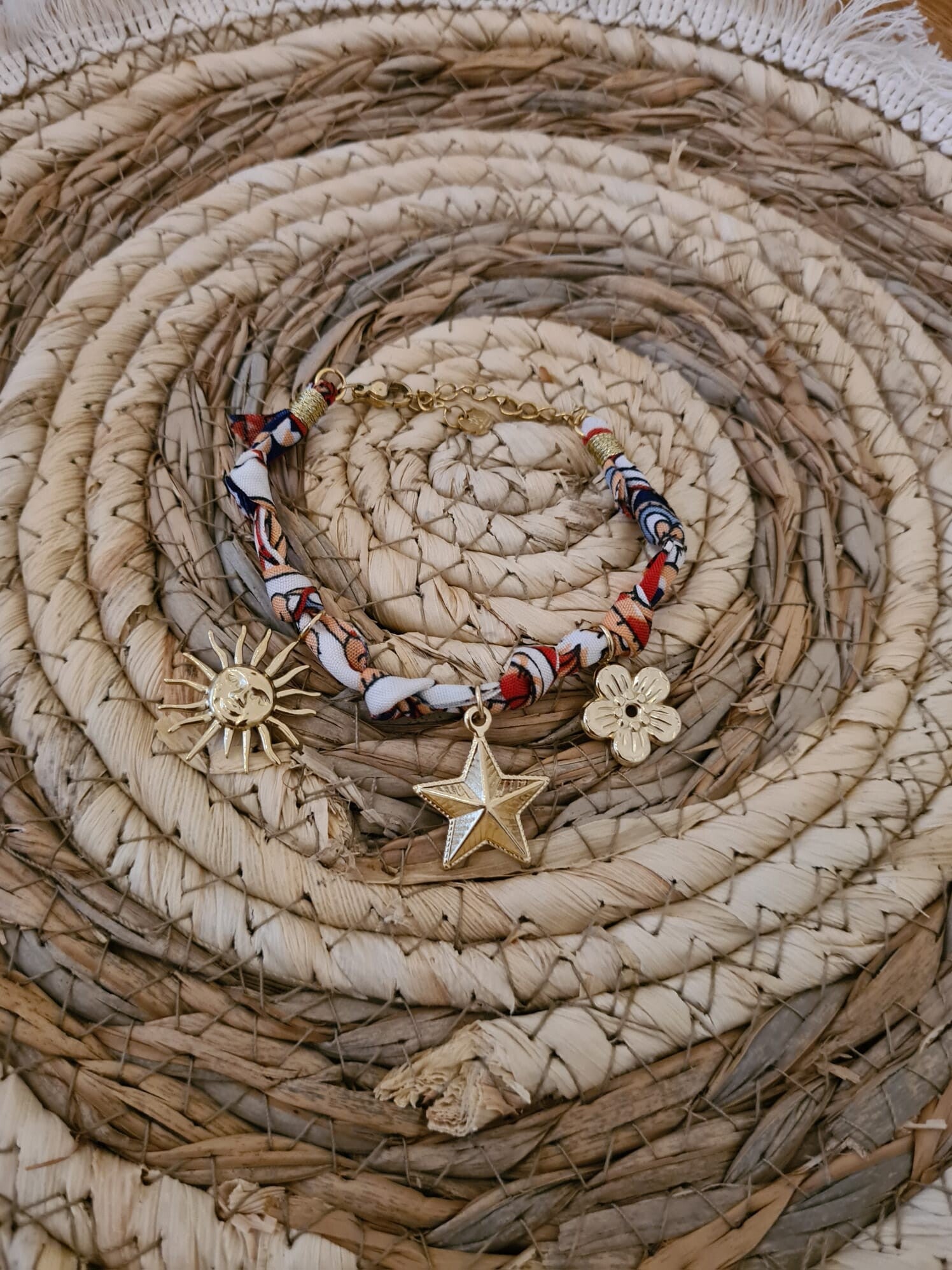 floral met bedels armband