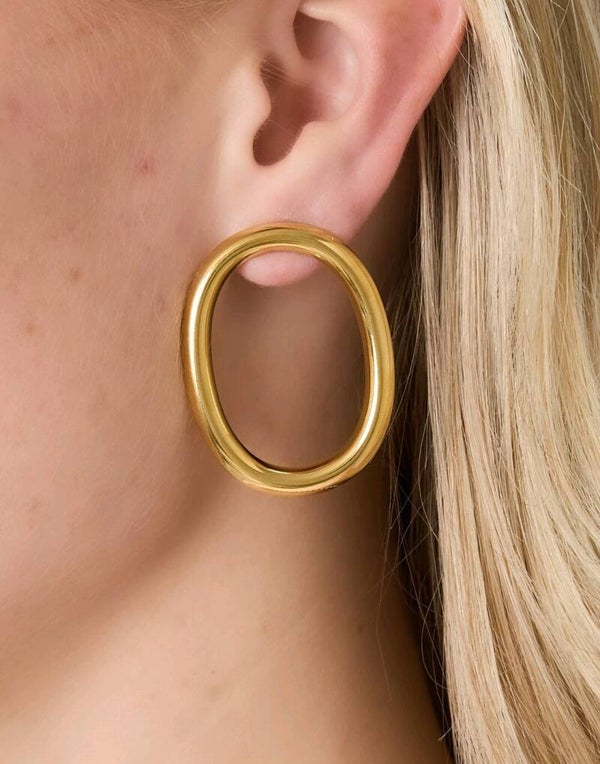 oval hoop oorbellen