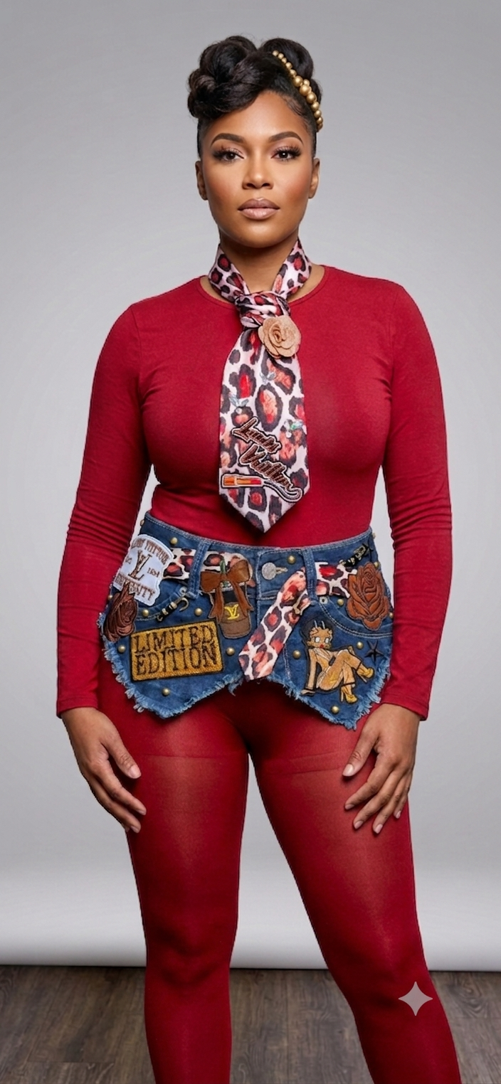 The 'Fierce & Limited' Upcycled Tie & Denim Belt Set