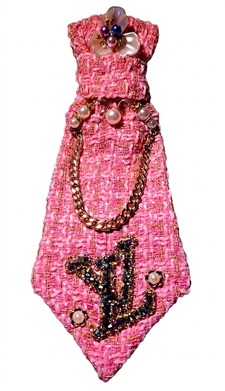The 'Pink Tweed Luxury' Statement Tie Collection