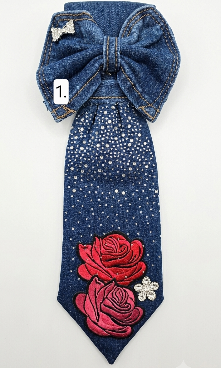Artisanal Upcycled Denim Statement Tie Collection