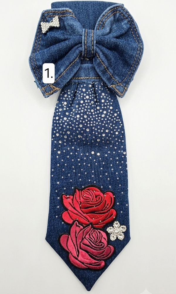 Artisanal Upcycled Denim Statement Tie Collection