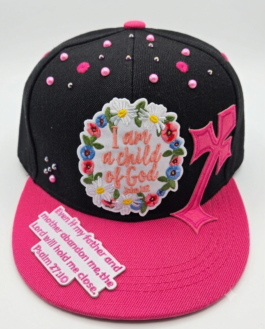 Child of God" Faith & Floral Embellished Snapback Cap