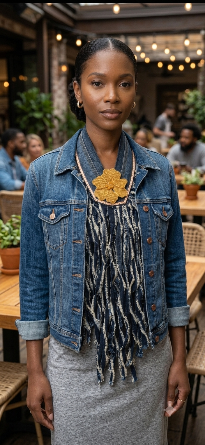 Golden Blossom Fringe neckpiece