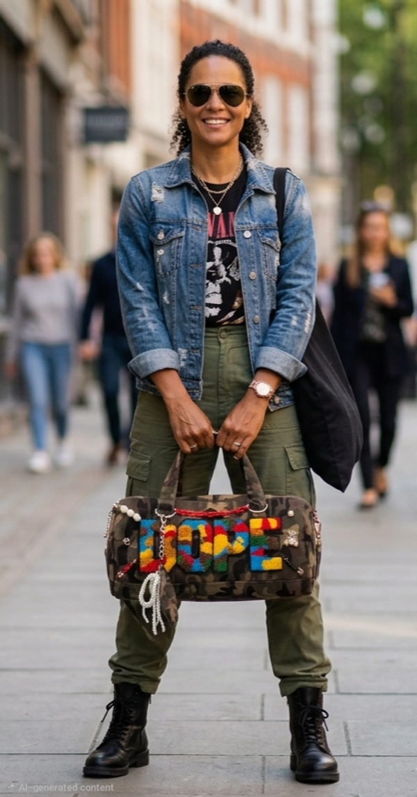 Street-Glam Camo Street Barrel bag