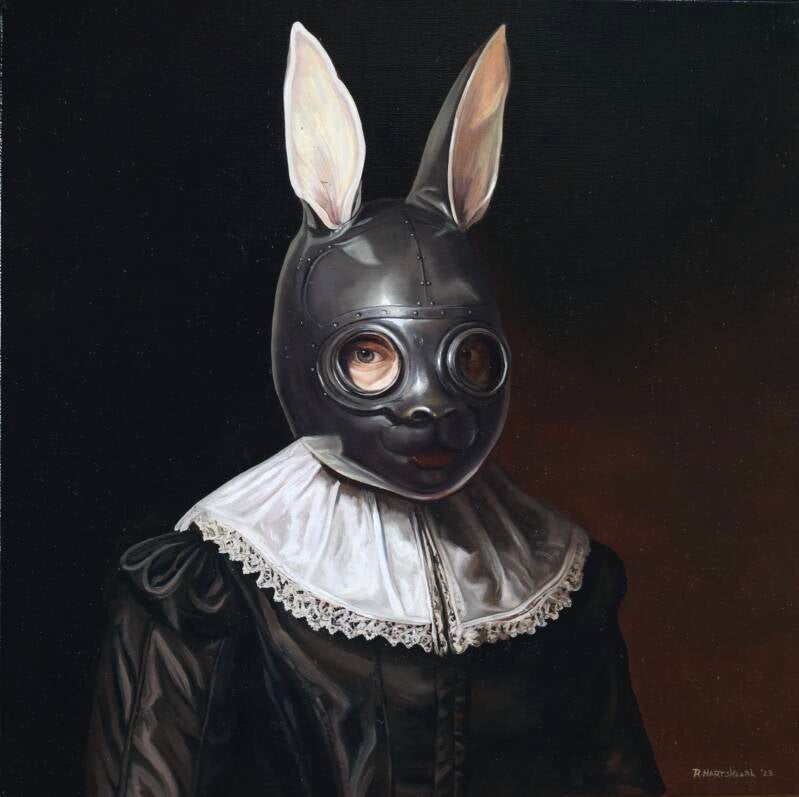 Dame met masker, Schilderij van Richard Hartskeerl