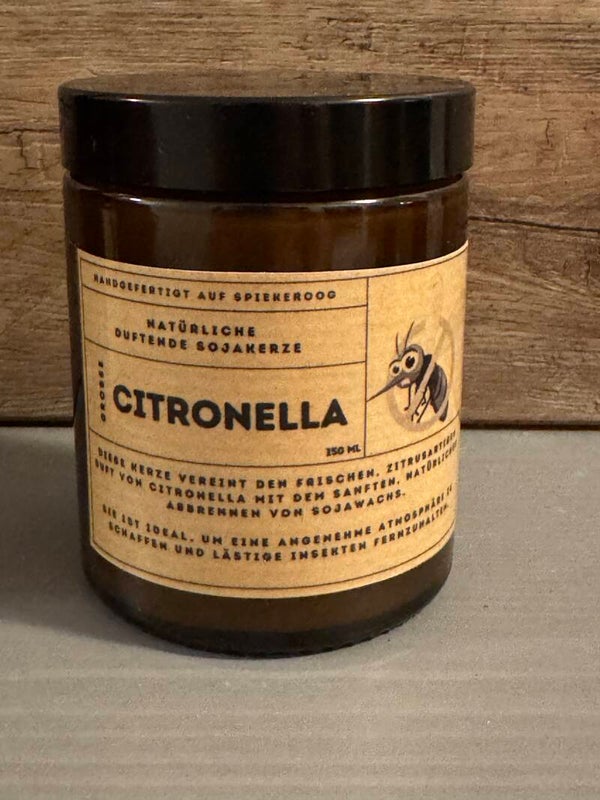 Citronella-Duft Kerze aus Sojawachs in einem Schraub-Glas 150 ml