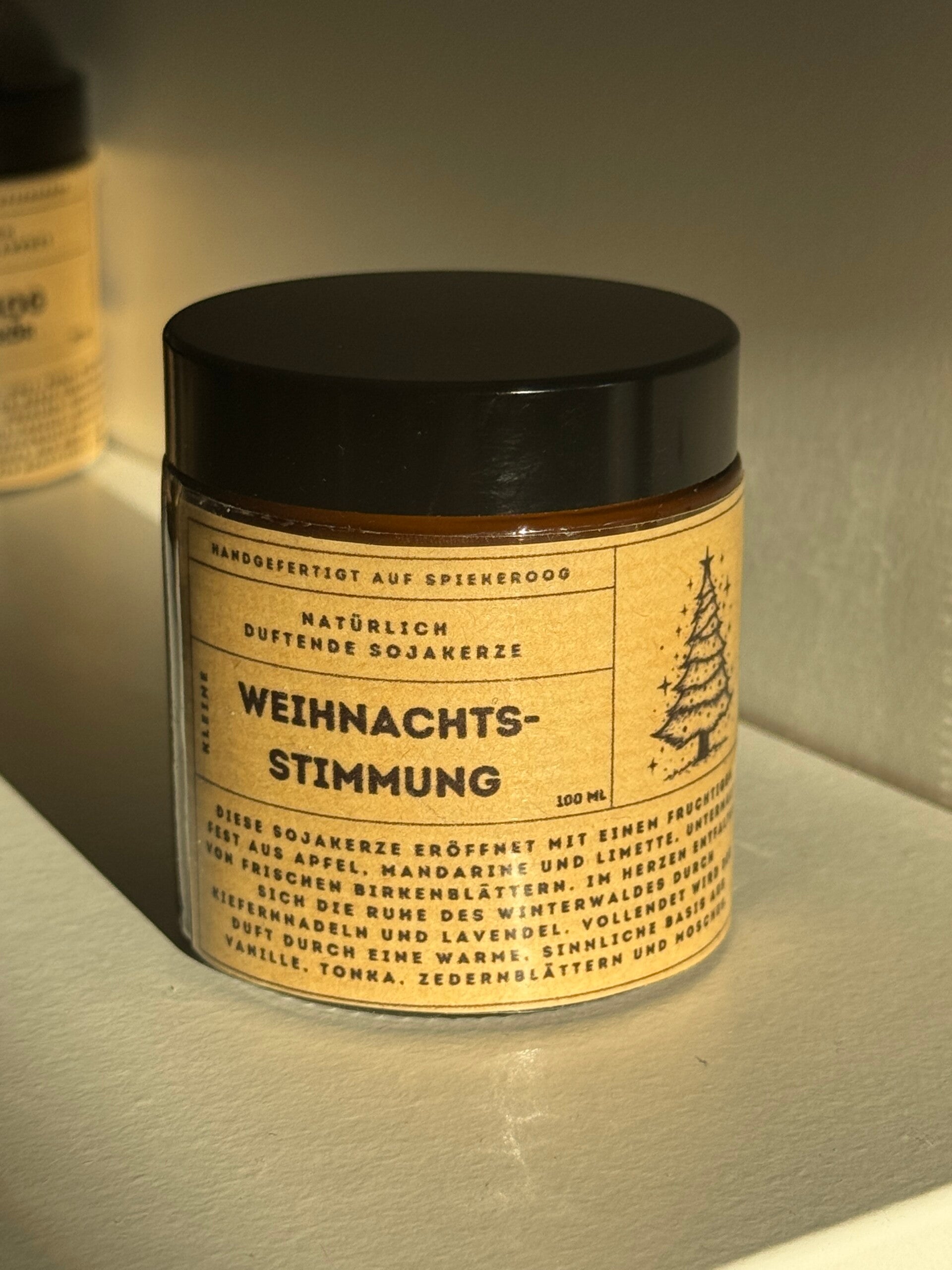 Weihnachtsstimmung - Duft Kerze aus Soja-Wachs in einem Schraub-Glas