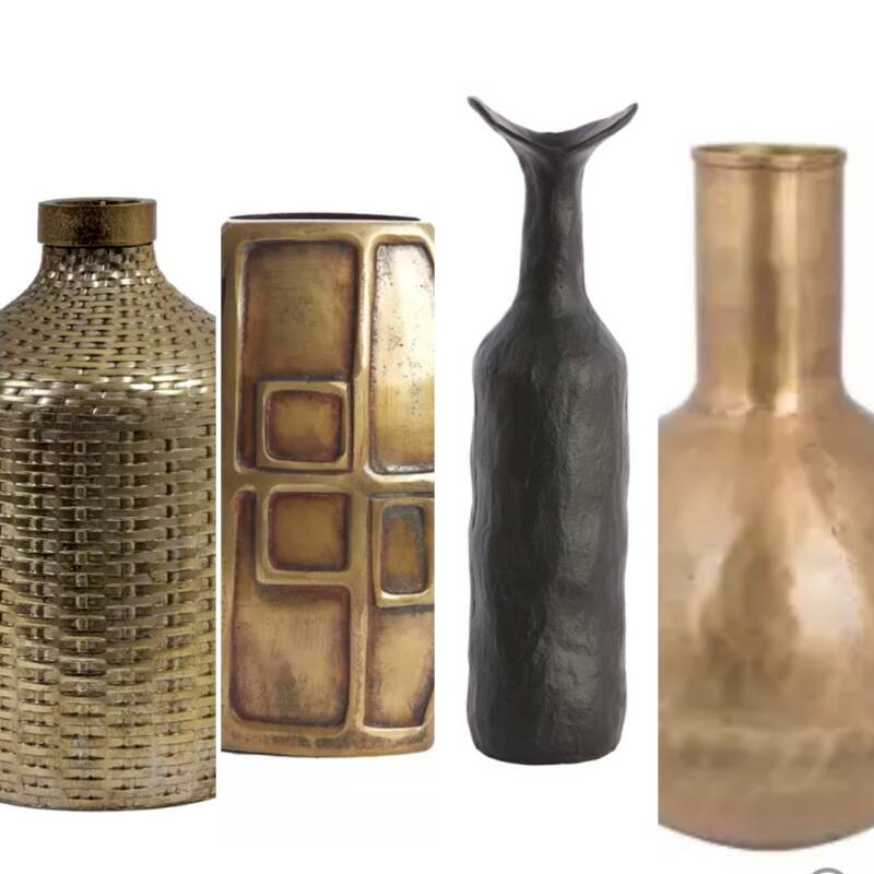Designer vazen | Light & Living | Dutchbone | Countryfield | hoge vazen | grote vazen | Zwarte vaas | Antiek brons | gouden vaas 