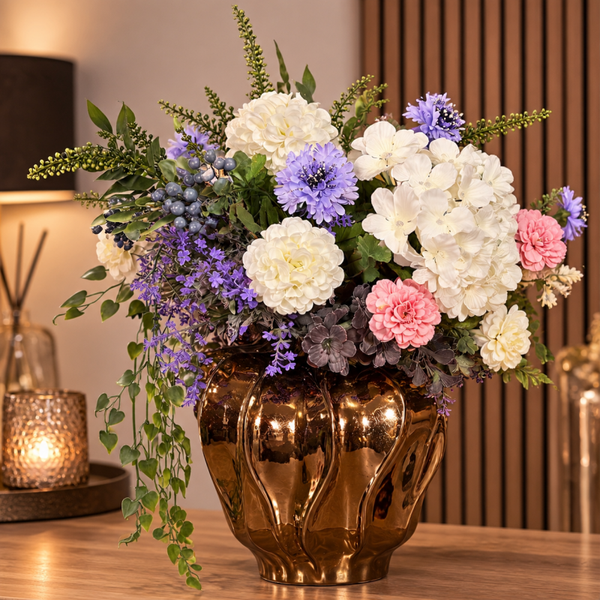 Copper Bloom | Luxe Zijden Bloemen boeket incl. Vaas