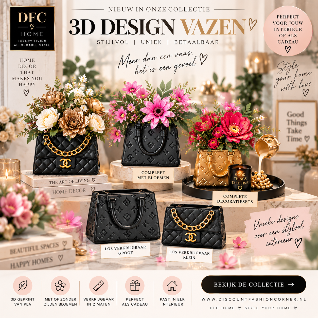 Desiner style tas vazen | Handtas vazen | DFC - Home | discount fashion corner 