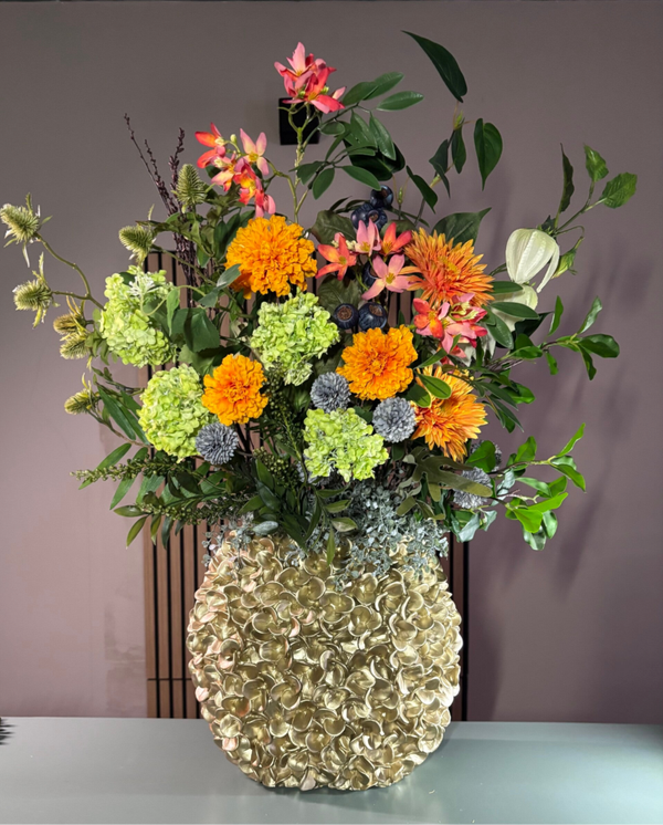 Golden Autumn Glow – Zijden Herfstboeket in Phylia Vaas