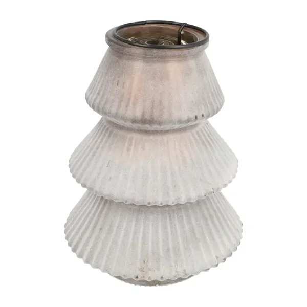Kerstboom waxinehoude - mat  koper  - glas  16cm.