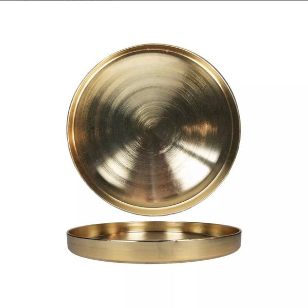 Dienblad - Rond - Goudkleurig - 36cn.