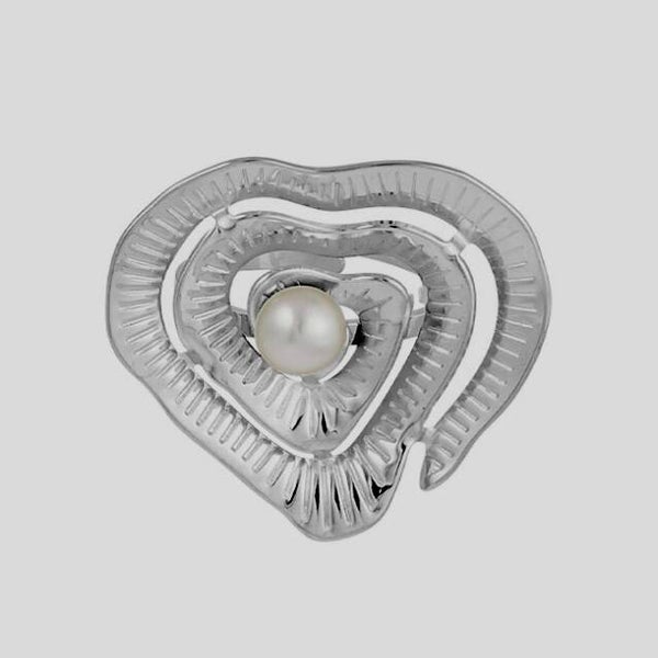 Ring | Hart - Parel | RVS | Zilverkleurig