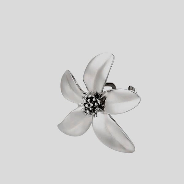 Ring: Floral Bloem | RVS | Zilverkleurig