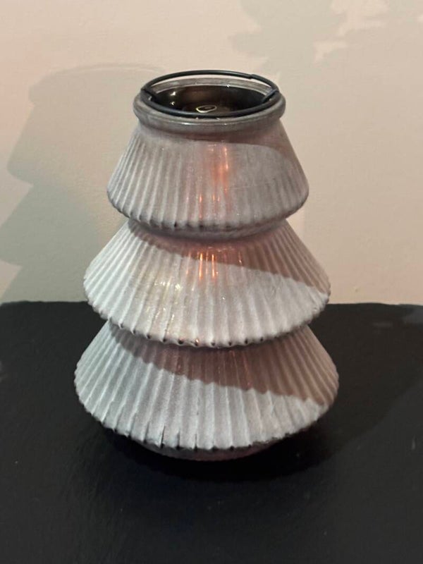 Kerstboom waxinehouder | glas - mat koper 16cm.