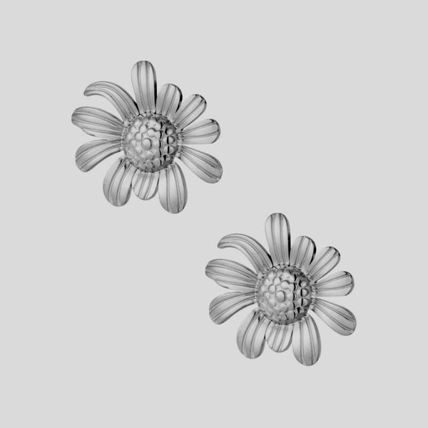 Oorbellen : Happy Daisy Bloem | RVS | zilverkleurig
