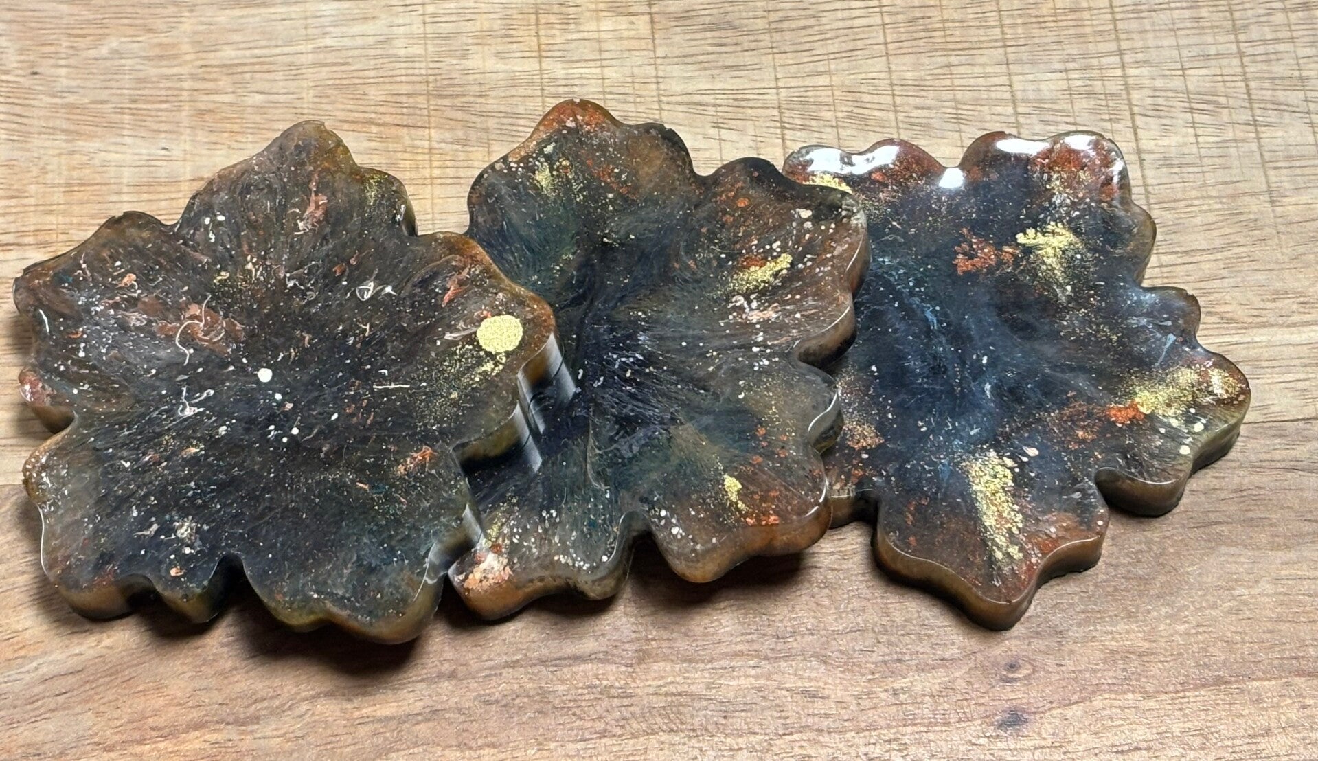 Onderzetters van Epoxy | Blauw tinten