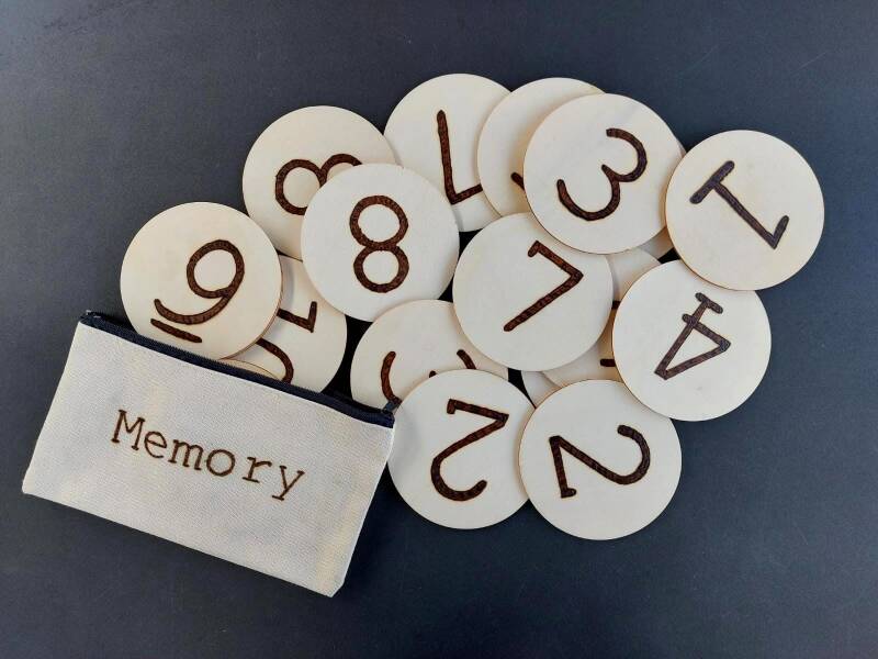 Memory spel met de cijfers 1 tot en met 10 houtgebrand