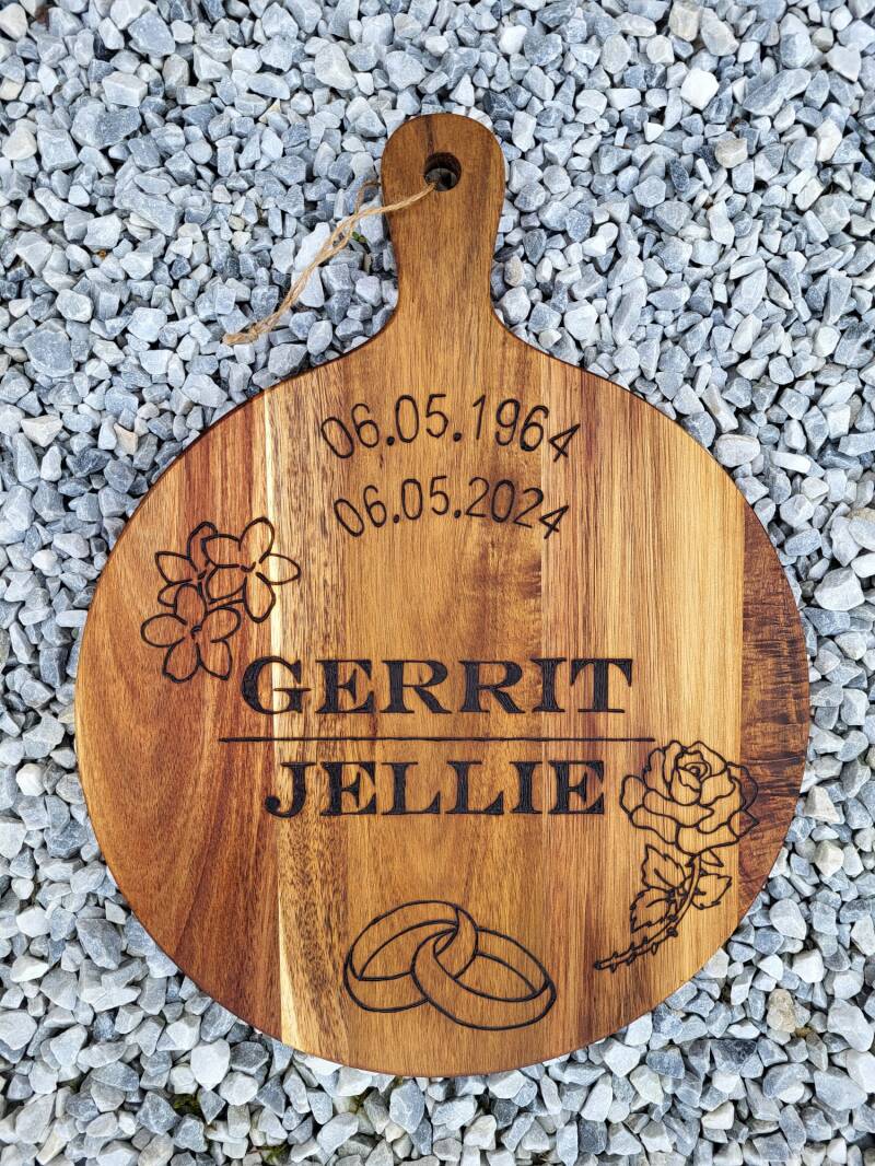 Borrelplank voor Gerrit en Jellie 60 jaar getrouwd