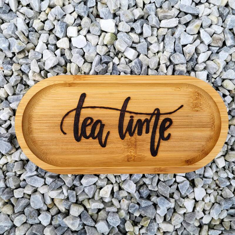 Koffie/thee plankje met de tekst tea time