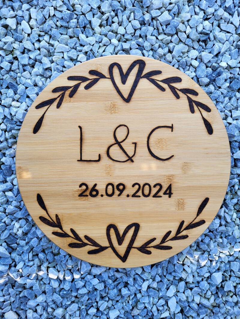 Bamboe draaiplateau L&C getrouwd op 26 september