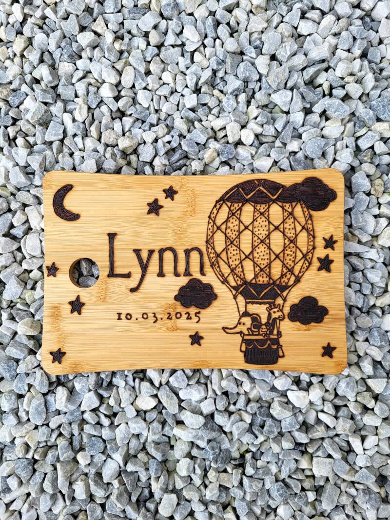 Bamboe plankje voor Lynn haar geboorte