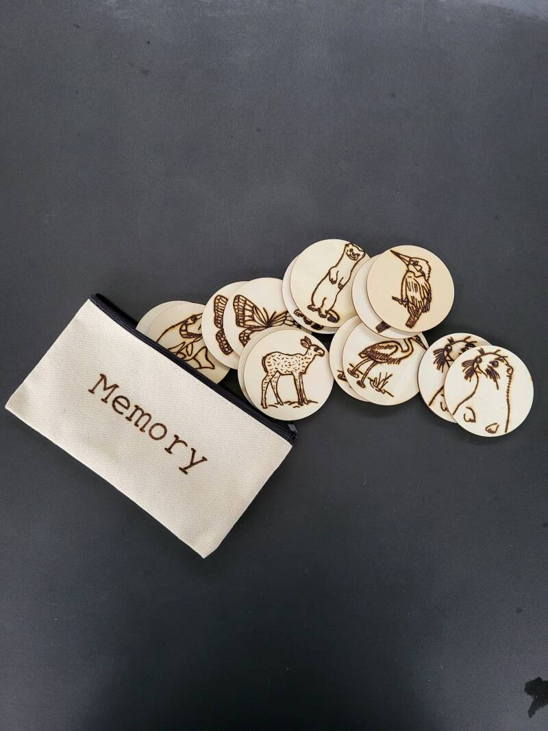 Memory van Weerribben dieren. 14 schrijfjes van 7,5 cm. 