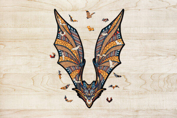 Eco Wood Art Houten Legpuzzel Vleermuis/ Bat, Size S