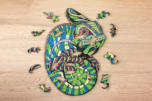 Eco Wood Art Houten Legpuzzel Kameleon/ Chameleon size S