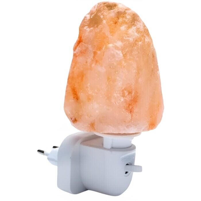 Himalaya Zout, Nachtlampje met Schakelaar, Natuurlijke vorm, Oranje