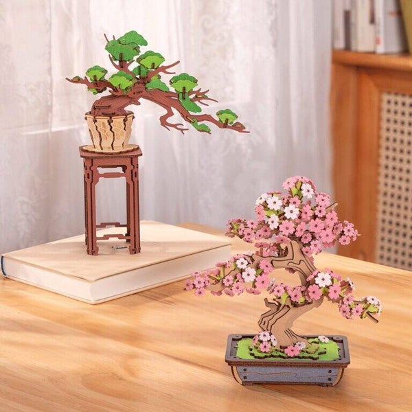 Robotime, DIY 3D Houten Modelbouwpakket, Sakura Bonsai