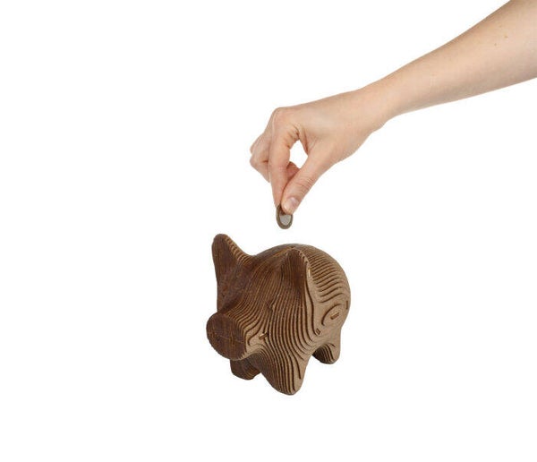 Eco Wood Art (EWA) 3D Houten Bouwset Spaarpot Varkentje