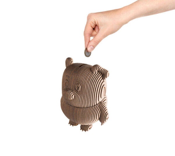 Eco Wood Art (EWA) 3D Houten Bouwset Spaarpot, Winnie the Pooh