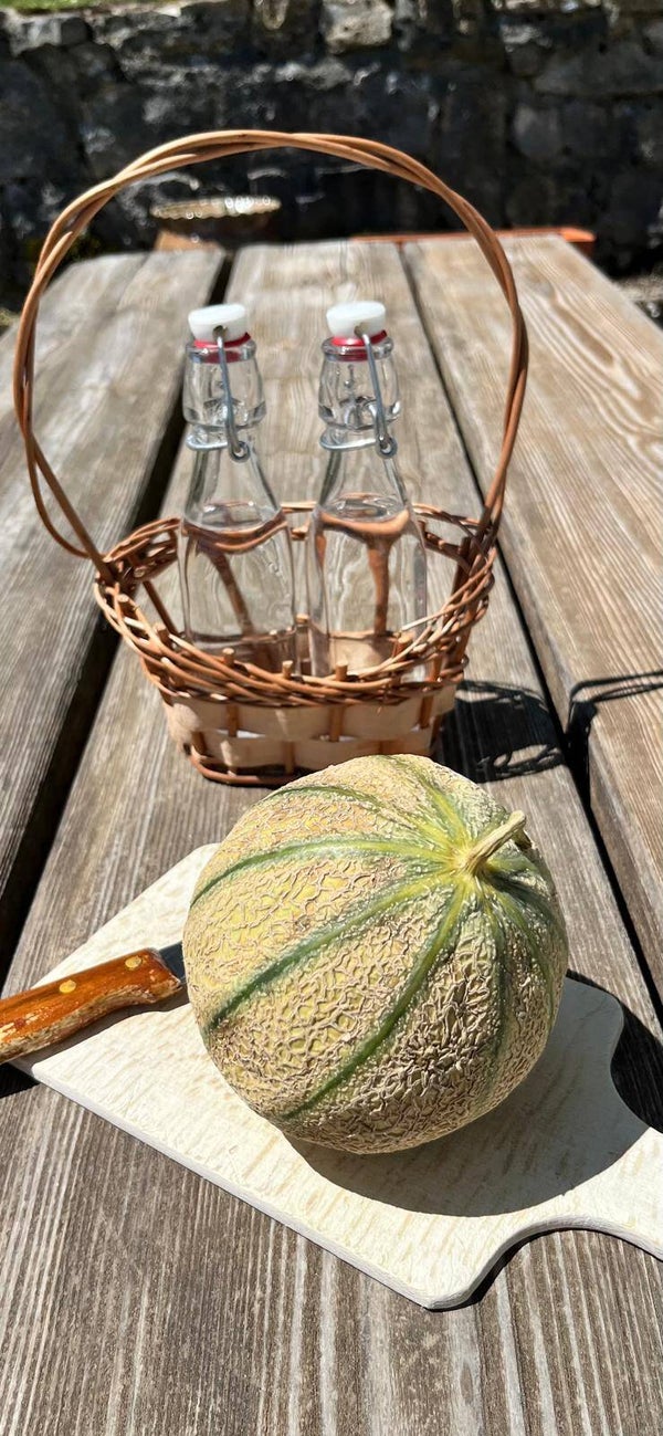 Glas Bottles and Small Basket