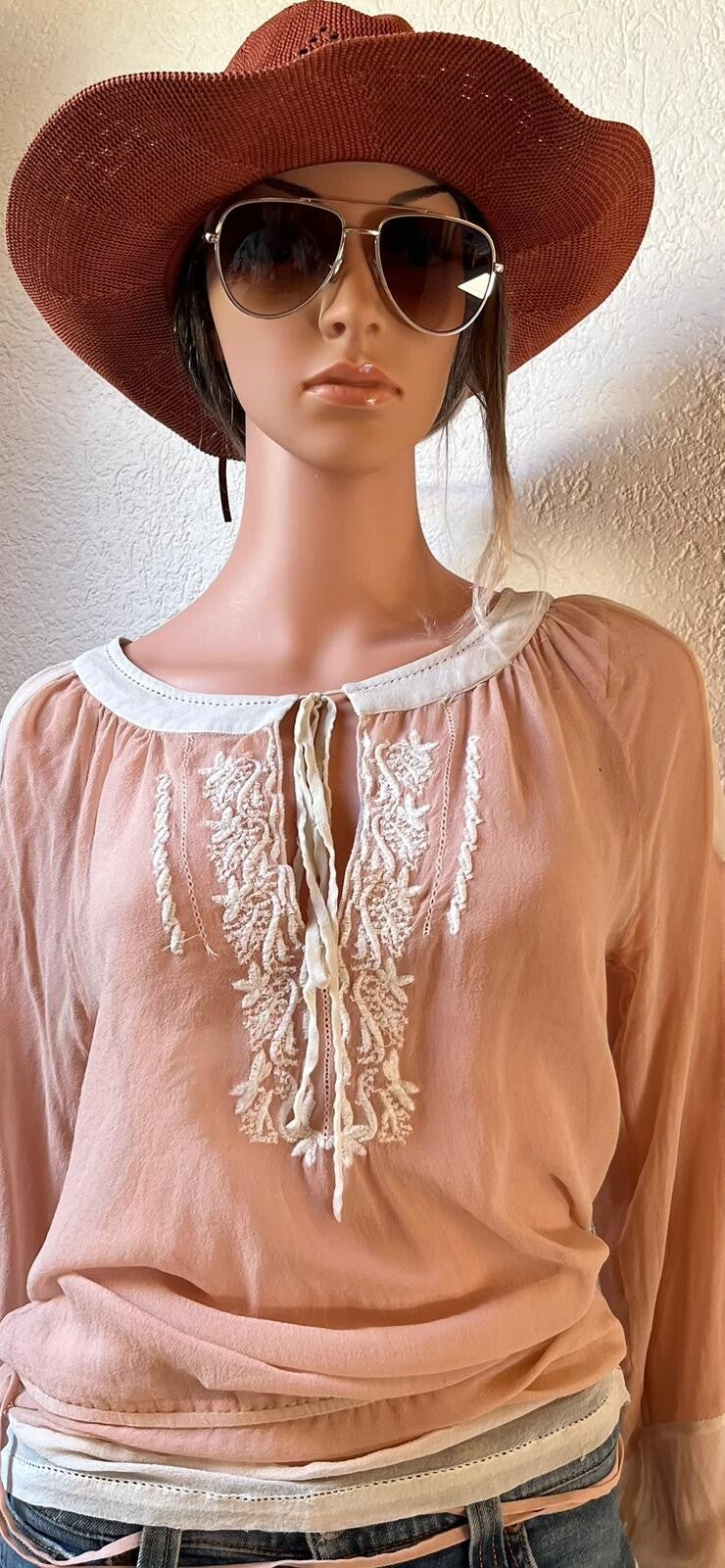 Bluemarine Sheer Blouse with Embroidery