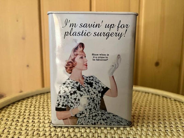Saving Money for Beauty Surgery Metal Box for saving Money