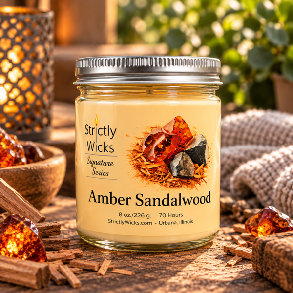 Amber Sandalwood Scented Candle