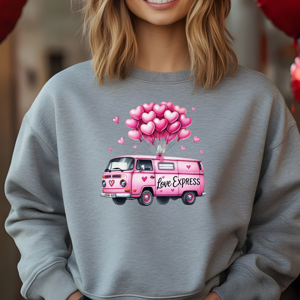 A0061 Pink Van with Heart Balloons.