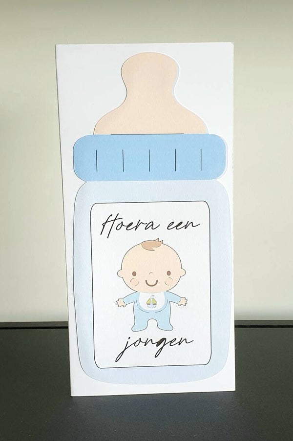 9. langwerpige kaart baby-fles (jongen)