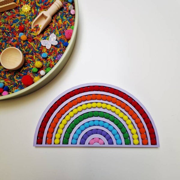 Regenboog vulvorm met Mini Pompommetjes - Lila