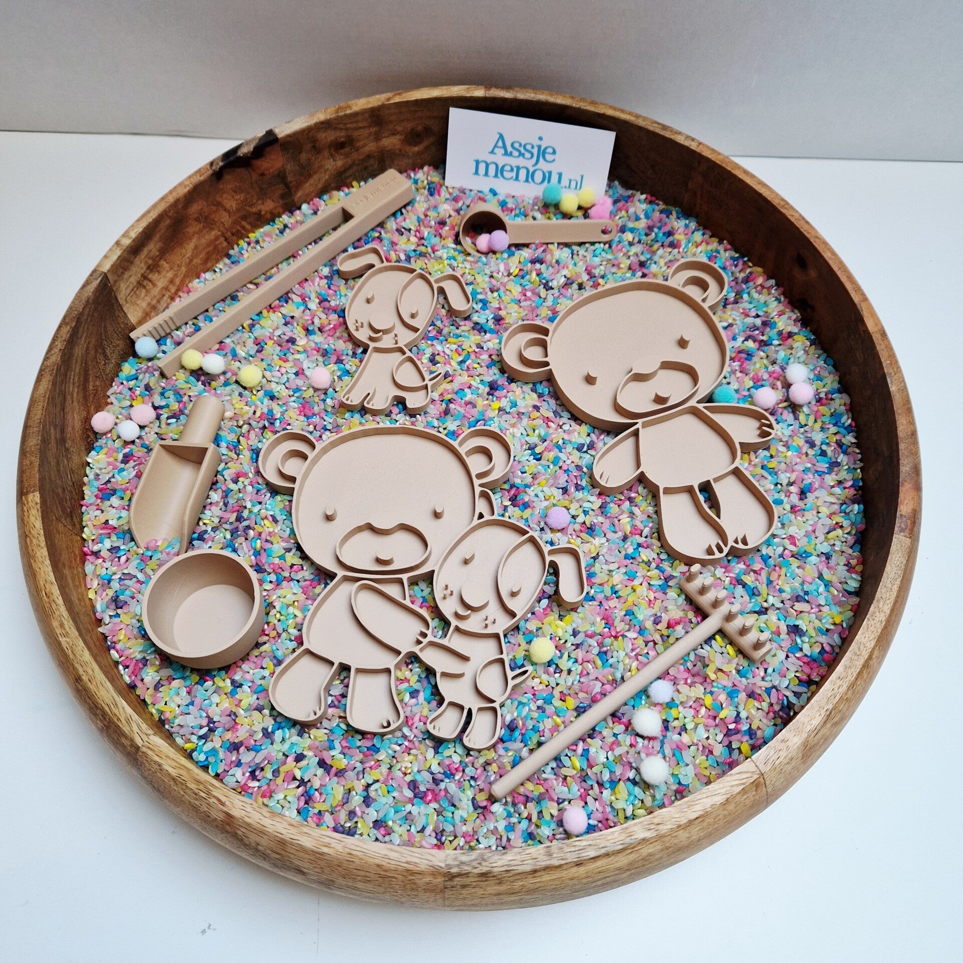 Teddy Bear vormen set voor in de sensorische speelbak